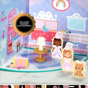 Cheap Play Set Castello Con 13 Accessori Di Legno Mondi Immaginari
