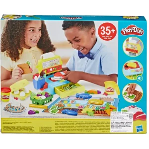 Store , Il Supermercato, Playset Con Registratore Di Cassa, Tappetino Da Gioco, 37 Strumenti E 10 Vasetti Di Pasta Modellabile, Per Bambini Dai 3 Anni In Su Plastilina E Pasta Modellabile