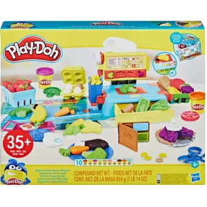 Store , Il Supermercato, Playset Con Registratore Di Cassa, Tappetino Da Gioco, 37 Strumenti E 10 Vasetti Di Pasta Modellabile, Per Bambini Dai 3 Anni In Su Plastilina E Pasta Modellabile