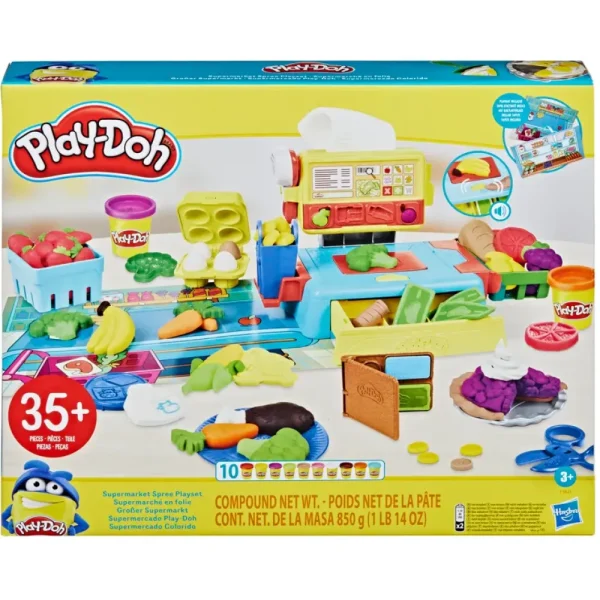 Store , Il Supermercato, Playset Con Registratore Di Cassa, Tappetino Da Gioco, 37 Strumenti E 10 Vasetti Di Pasta Modellabile, Per Bambini Dai 3 Anni In Su Plastilina E Pasta Modellabile