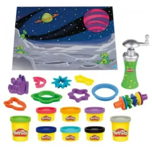 Shop , Set Nello Spazio, Playset Con Tappetino Da Gioco, 10 Accessori Dello Spazio E 8 Colori Plastilina E Pasta Modellabile