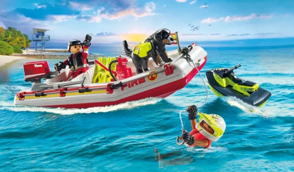 Clearance 71464 Gommone Dei Pompieri E Acquascooter Per Bambini Dai 4 Anni Costruzioni Bambini