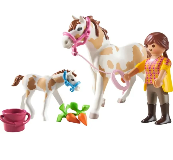 Shop Country 71243 Ragazza Con Cavallo E Puledro Per Bambini Dai 4 Anni In Su Set Costruzioni