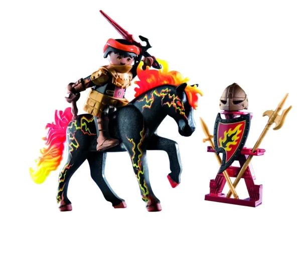 New Novelmore 71213 Guerrieri Di Burnham Cavaliere Di Fuoco, Giocattolo Per Bambini Dai 4 Anni In Su Set Costruzioni