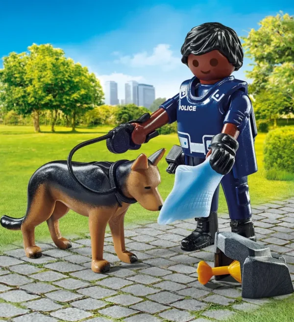 Clearance Special Plus 71162 Agente Con Cane Poliziotto Per Bambini Dai 4 Anni In Su Set Costruzioni