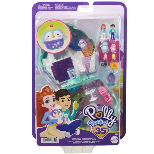 Best Sale Cofanetto Dolce Pinguino, Playset Da Viaggio Con Esterno Interattivo, 2 Micro Bambole E 12 Accessori Inclusi Mini Dolls