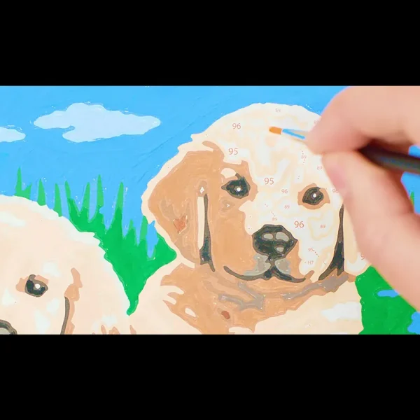 Discount Ravensburger Per Bambini, Kit Per Dipingere Con I Numeri, 7+, Serie E, Cani Retriever Kit Artistici E Pittura