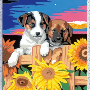 Clearance Ravensburger Serie D: Cagnolini Con Girasoli, Kit Per Dipingere Con I Numeri, Gioco Creativo Per Bambini 7+ Anni Kit Artistici E Pittura