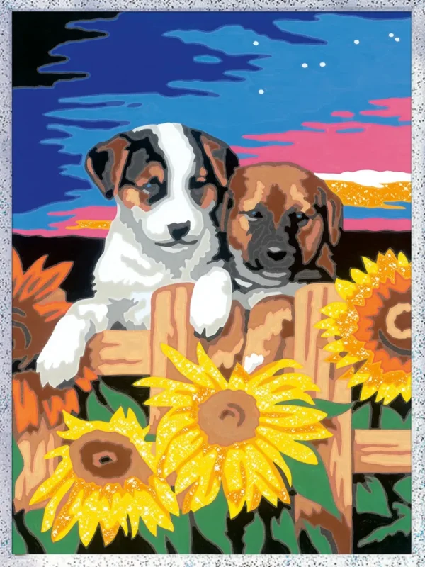 Clearance Ravensburger Serie D: Cagnolini Con Girasoli, Kit Per Dipingere Con I Numeri, Gioco Creativo Per Bambini 7+ Anni Kit Artistici E Pittura
