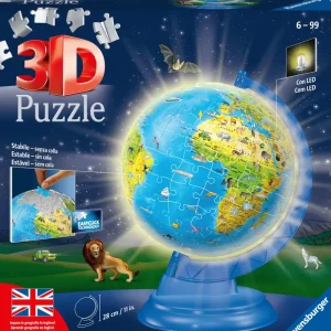 Store Globo Night Edition Con Luce, Impara La Geografia In Inglese, 180 Pezzi, 6+ Anni Puzzle 3D