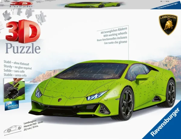 Best Lamborghini Huracan Evo Verde, 108 Pezzi, 8+ Anni Puzzle 3D
