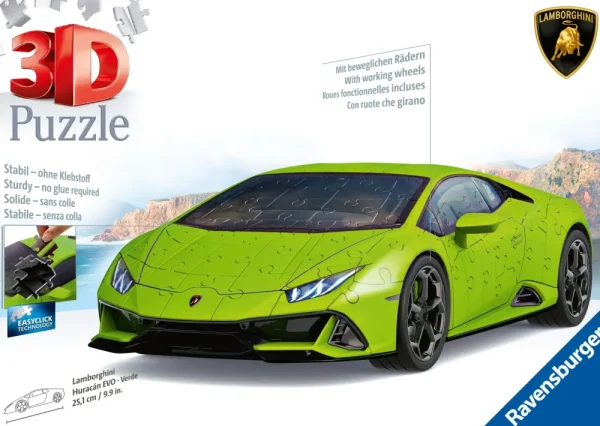 Best Lamborghini Huracan Evo Verde, 108 Pezzi, 8+ Anni Puzzle 3D