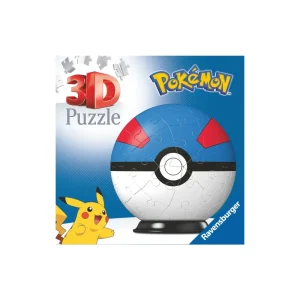 Discount Ravensburger 3D Puzzle Pokeball Blu E Rossa, 54 Pezzi, 6+ Anni Puzzle 3D