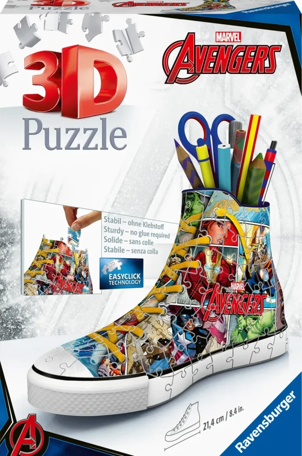 Best Sale 3D Puzzle Portapenne Sneaker Avengers, 108 Pezzi, 8+ Anni Puzzle 3D