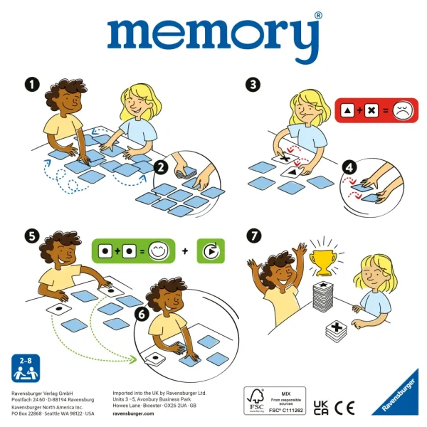 Fashion Ravensburger Memory® Versione , 64 Tessere, Gioco Da Tavolo, 3+ Anni Giochi Di Carte