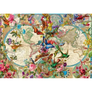 New Puzzle Mappamondo Flora E Fauna, 3000 Pezzi, Puzzle Adulti Puzzle 2000 Pezzi