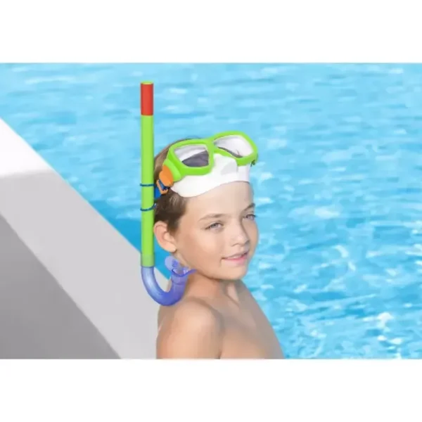 Outlet Set Snorkeling Freestyle, 7-14 Anni, 2 Colori Assortiti, Protezione Uv, Lenti In Policarbonato Maschere E Pinne