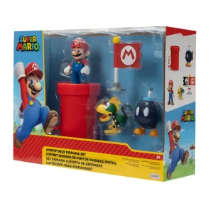 Best Sale Diorama Galeone Volante Di Bowser Con Personaggi Articolati Action Figures