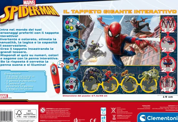 New Tappeto Gigante Interattivo Spiderman Primi Apprendimenti