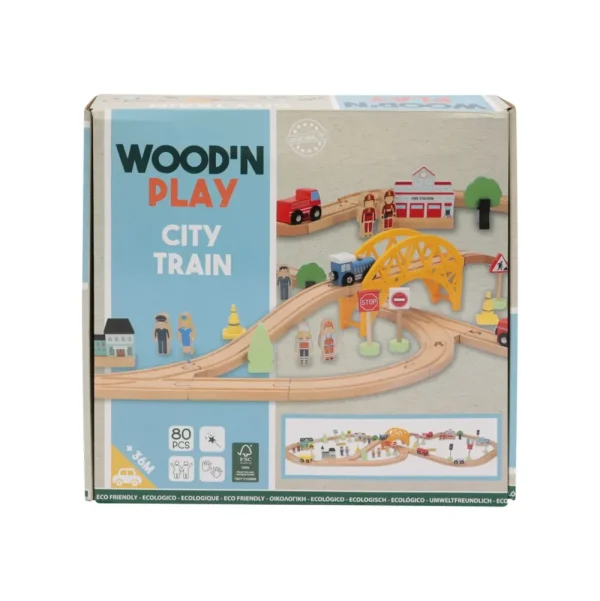 Online Trenino City Veicoli In Legno