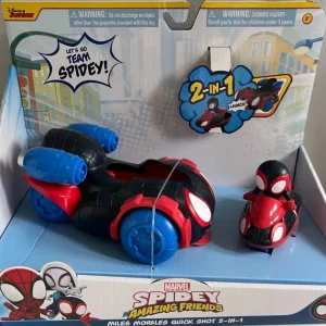 Best Sale Veicolo Miles Morales 2 In 1 Da 15Cm Con Personaggio Miles Morals Incluso Macchinine Bambini