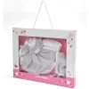 New Vestito Bebe Reborn 45 Cm Beige A Coste Con Camicia Bianca E Decorazioni Argentate Bambolotti
