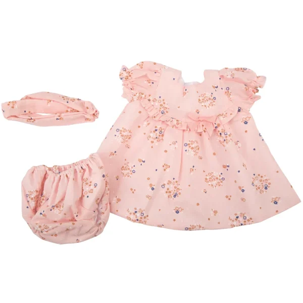 Shop Vestito Bebe Reborn 45 Cm Con Decorazioni Floreali Bambolotti