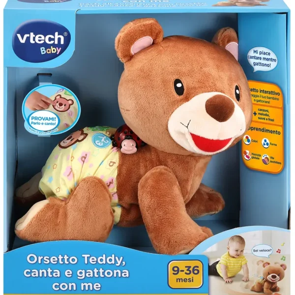 Best L'Orsetto Teddy Canta E Gattona Con Me, Un Vero Compagno Di Gattonate Per Il Bambino! Giochi Di Apprendimento